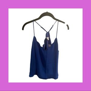 J.Crew Royal Blue Scalloped Spaghetti Strap Camisole